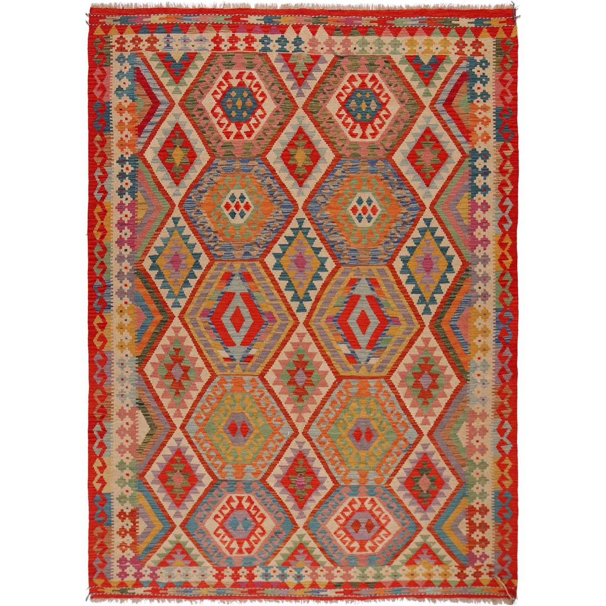 Handmade Vegetable Kelim 6' 0" x 8' 4" (ft) - No. P36138