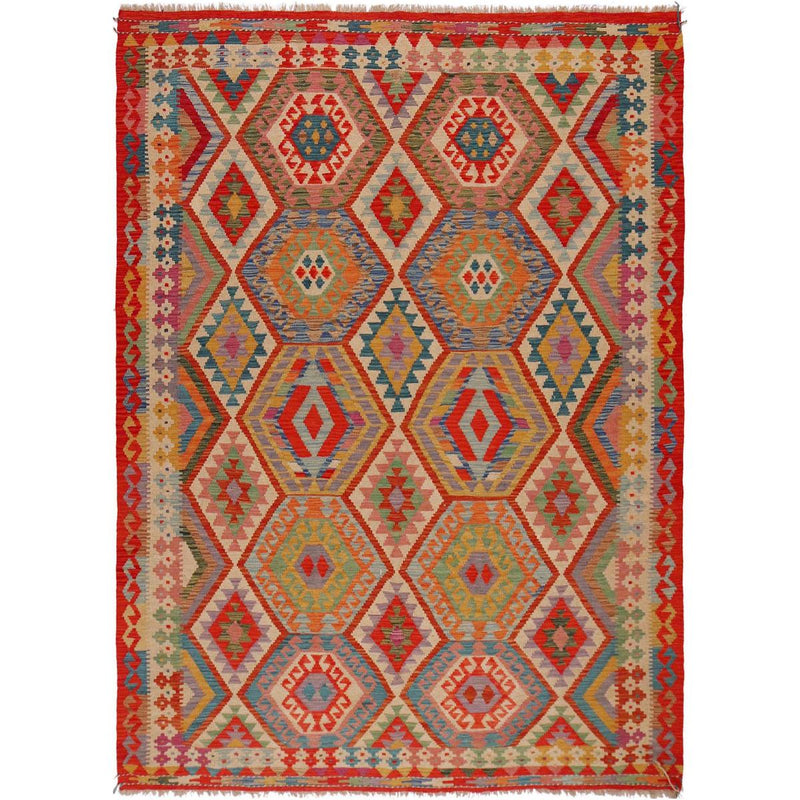 Handmade Vegetable Kelim 6' 0" x 8' 4" (ft) - No. P36138