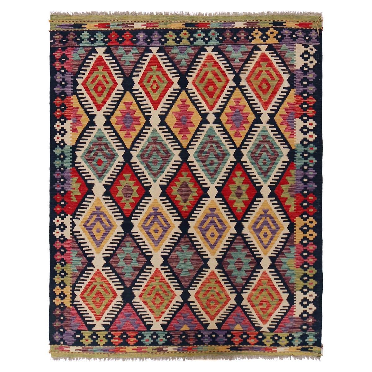 Handmade Wool Kilim Rug 158 x 200 cm (ID P36142)