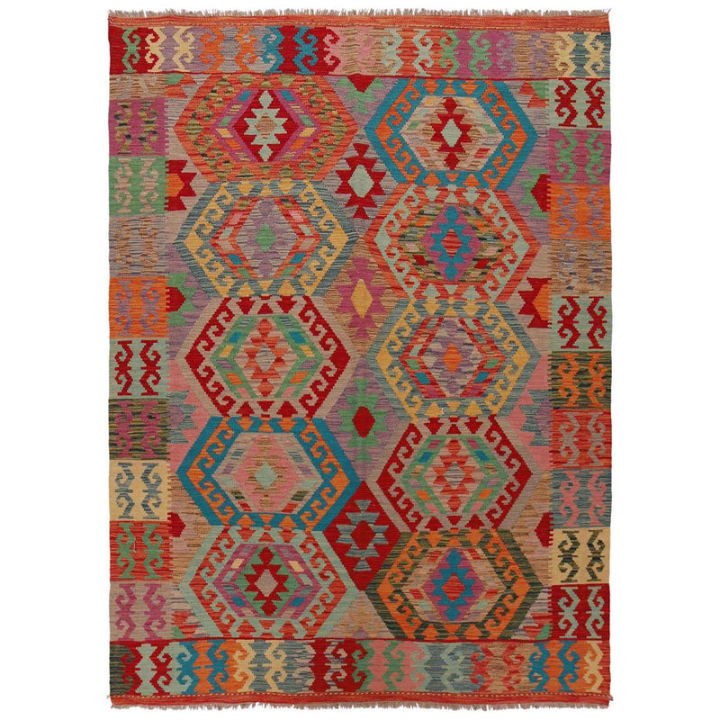 Handmade Vegetable Kelim 5' 10" x 8' 1" (ft) - No. P36147