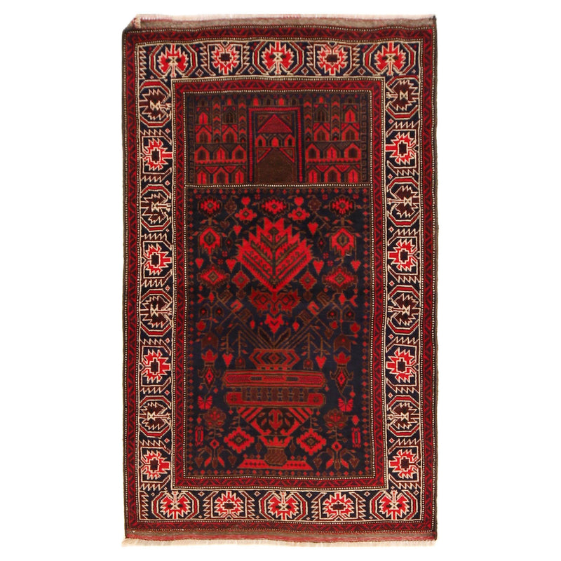 Multi Color Prayer Rug 2' 11" x 4' 11" (ft) - No. P36189