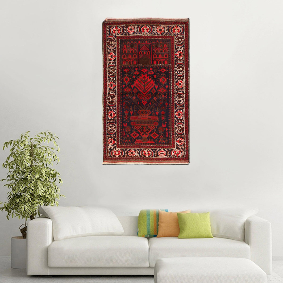 Multi Color Prayer Rug 2' 11" x 4' 11" (ft) - No. P36189