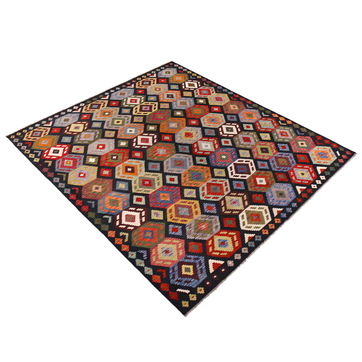 Handmade Vegetable Kilim 8' 6" x 9' 10" (ft) - No. P36402