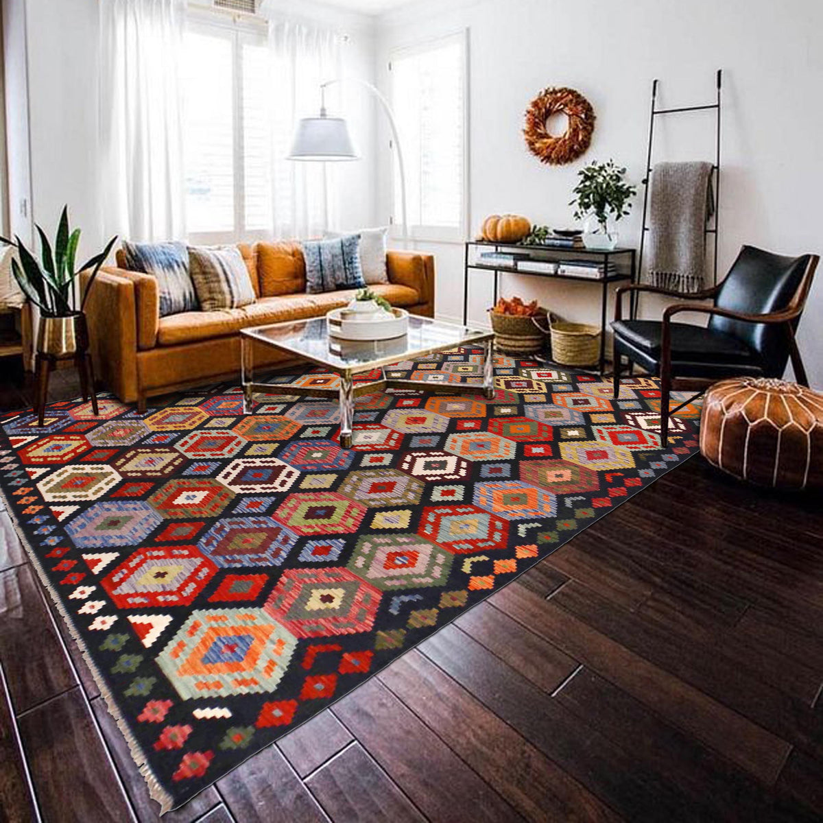 Handmade Vegetable Kilim 8' 6" x 9' 10" (ft) - No. P36402