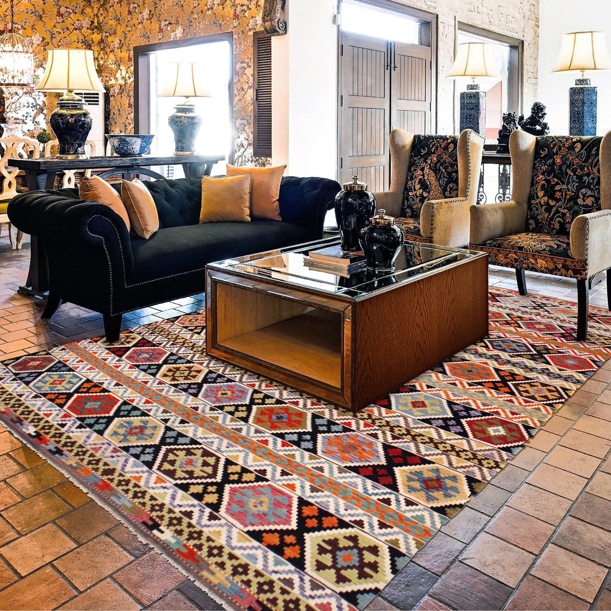 Handmade Vegetable Kelim 8' 8 x 12' 0 (ft) - No. P36408