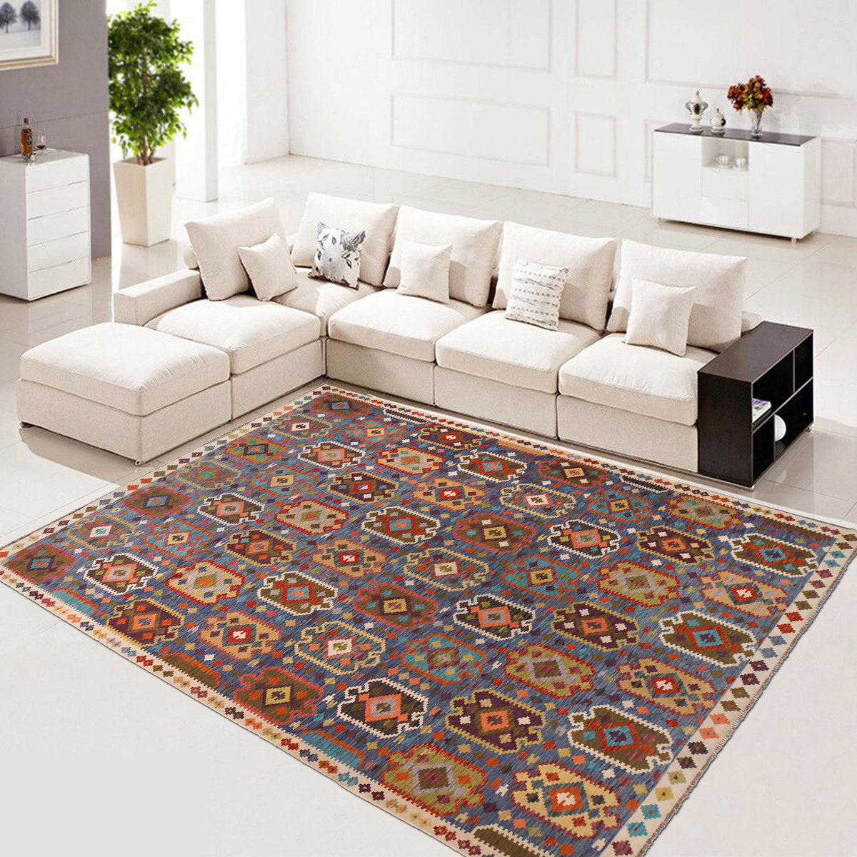 Handmade Vegetable Kelim 9' 11" x 13' 2" (ft) - No. P36481