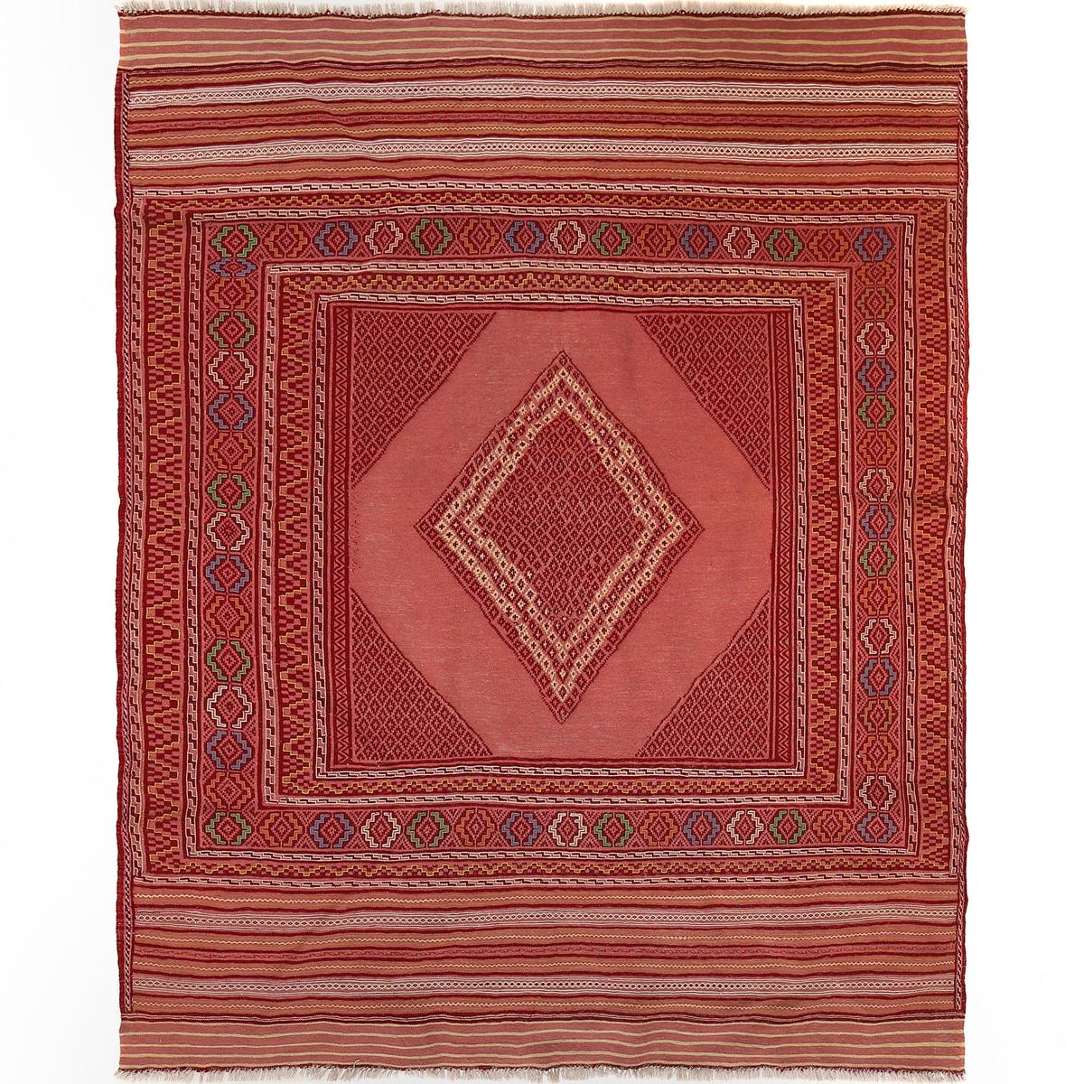 Handmade Flatweave Dhurrie 4' 11" x 5' 12" (ft) - No. R22274