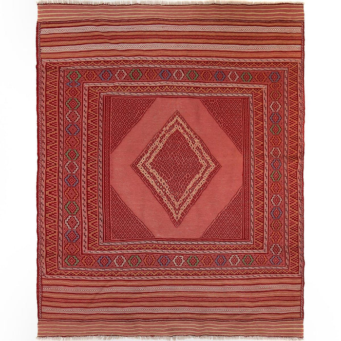 Handmade Flatweave Dhurrie 4' 11" x 5' 12" (ft) - No. R22274