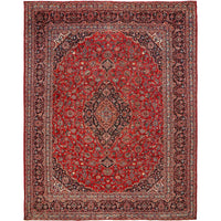 Handmade Red Kashan Wool Area Rug (ID R24109) 113x149 in