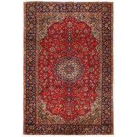Handmade Red Kashan Wool Area Rug 225x340 cm (ID R24266)