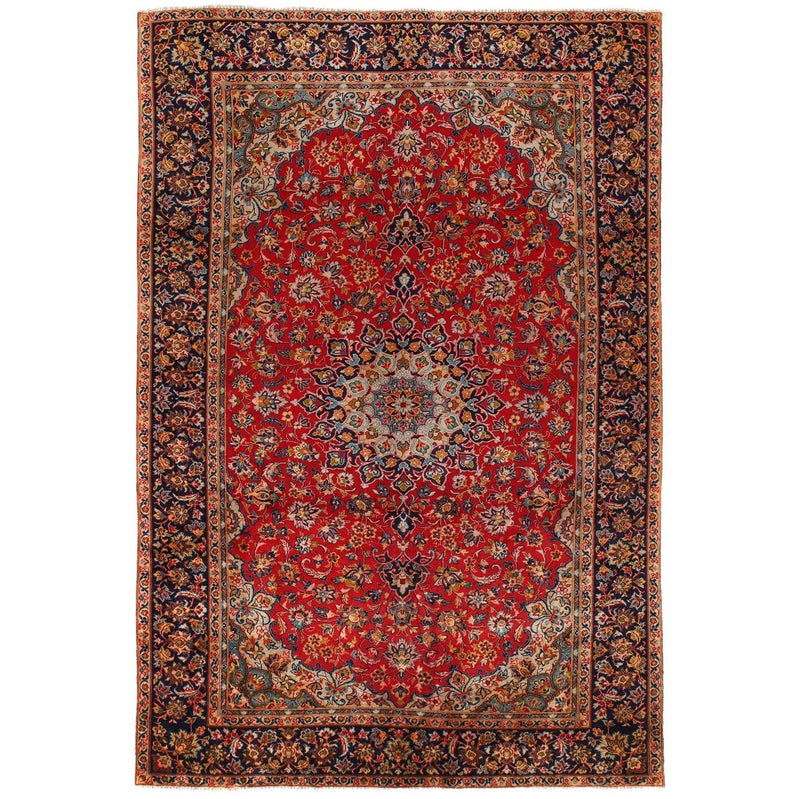 Handmade Red Kashan Wool Area Rug 225x340 cm (ID R24266)