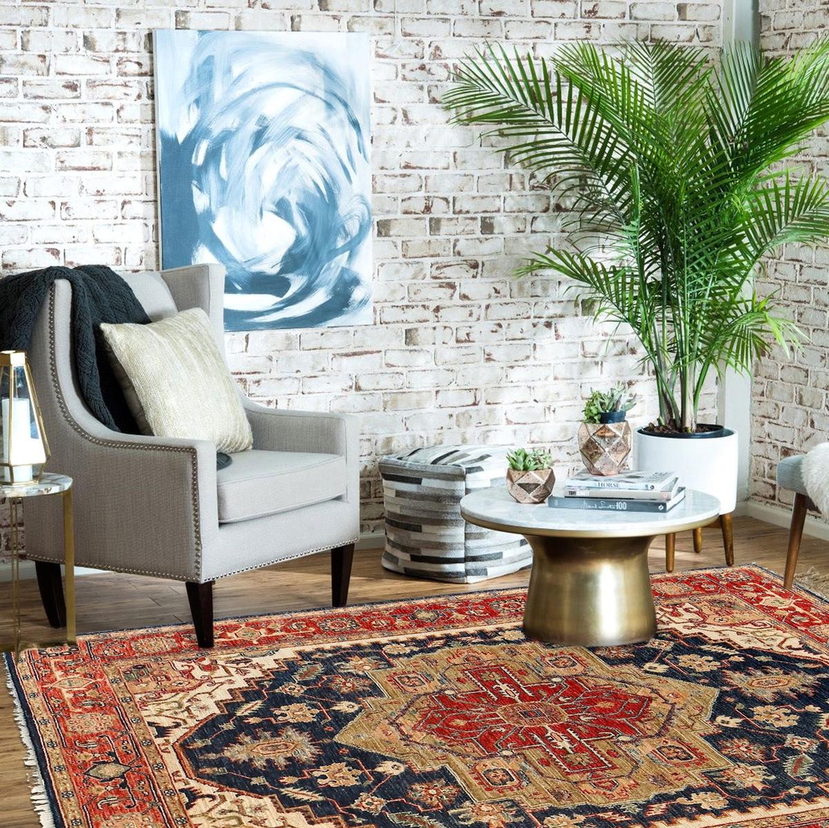 Heriz Handmade Wool Oriental Area Rug 148x193 cm (ID R24290)