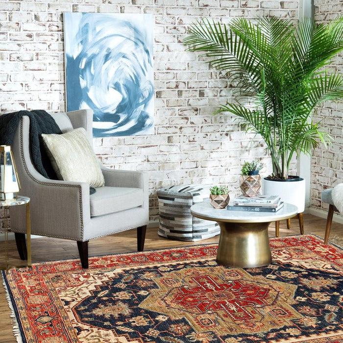 Heriz Handmade Wool Oriental Area Rug 148x193 cm (ID R24290)