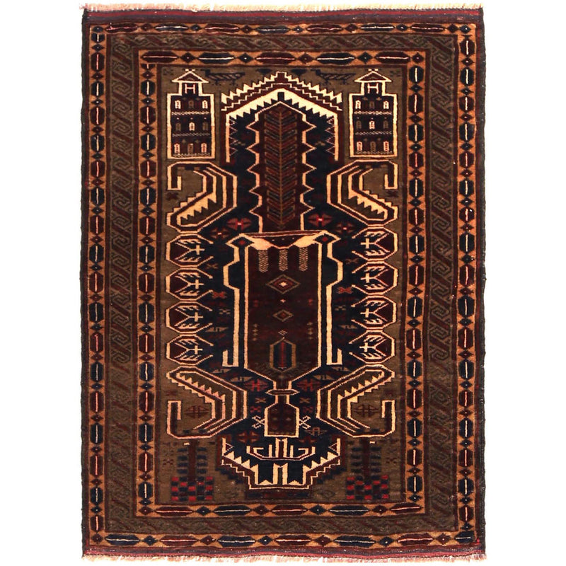 Small Prayer Rug 2' 9" x 3' 10" (ft) - No. R36524