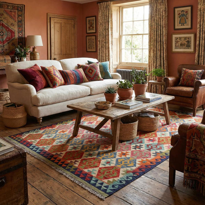 Authentic Turkish Wool Kilim Rug – 173 × 235 cm