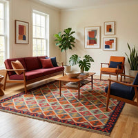 Handmade Turkish Wool Kilim Rug 175 × 231 cm | Vegetable-Dyed Flat-Weave