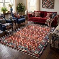 Handmade Turkish Wool Kilim Rug 186 × 248 cm | Vegetable-Dyed Flat-Weave