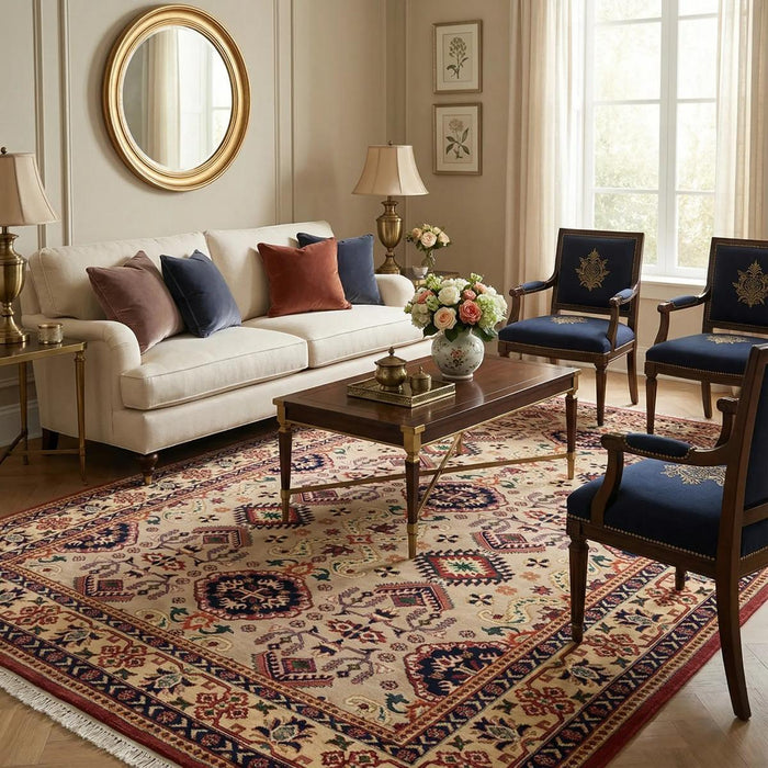 Handmade Khoja Roshnai Wool Area Rug 201 x 316 (cm) in (ID 9225)