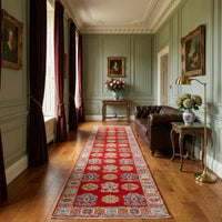 Handmade Red Kazak Runner Wool Area Rug Premium 81 x 281 (cm) (ID B33085)