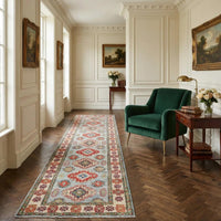 Blue Kazak Handmade Wool Runner 82x284 cm (ID B33090)