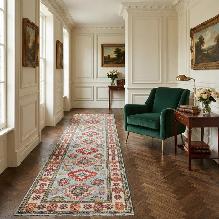 Blue Kazak Handmade Wool Runner 82x284 cm (ID B33090)