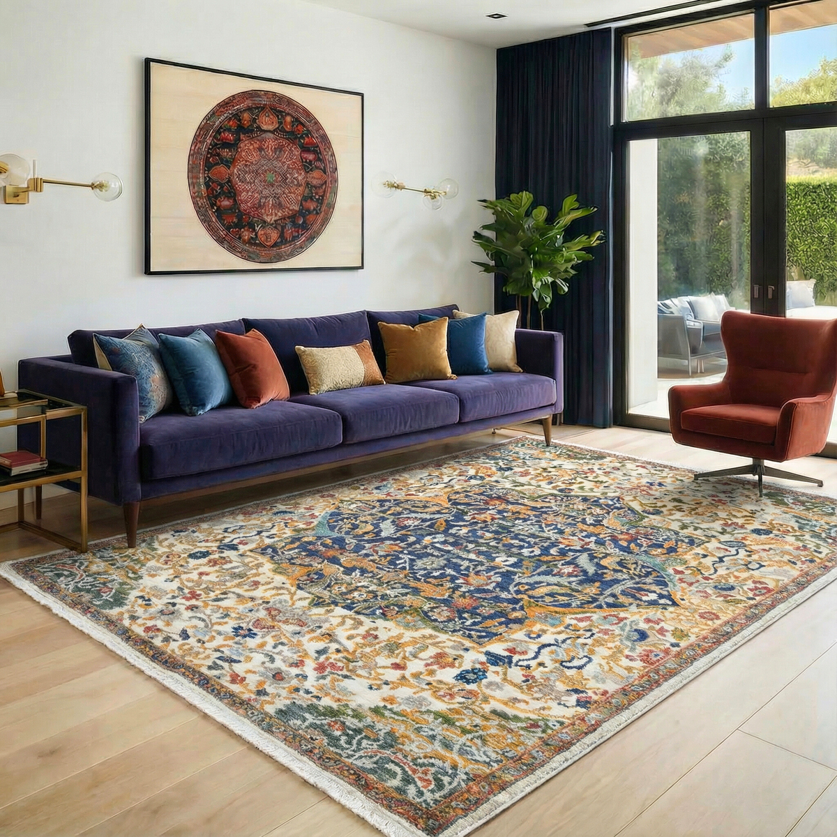 Royal Sapphire Garden Rug 154 × 244 cm