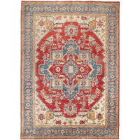 Handmade Persian Heriz Wool Area Rug Premium Oriental (ID W14241)