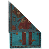 Handmade War Rug Wool 62 x 94 cm (ID W30807)