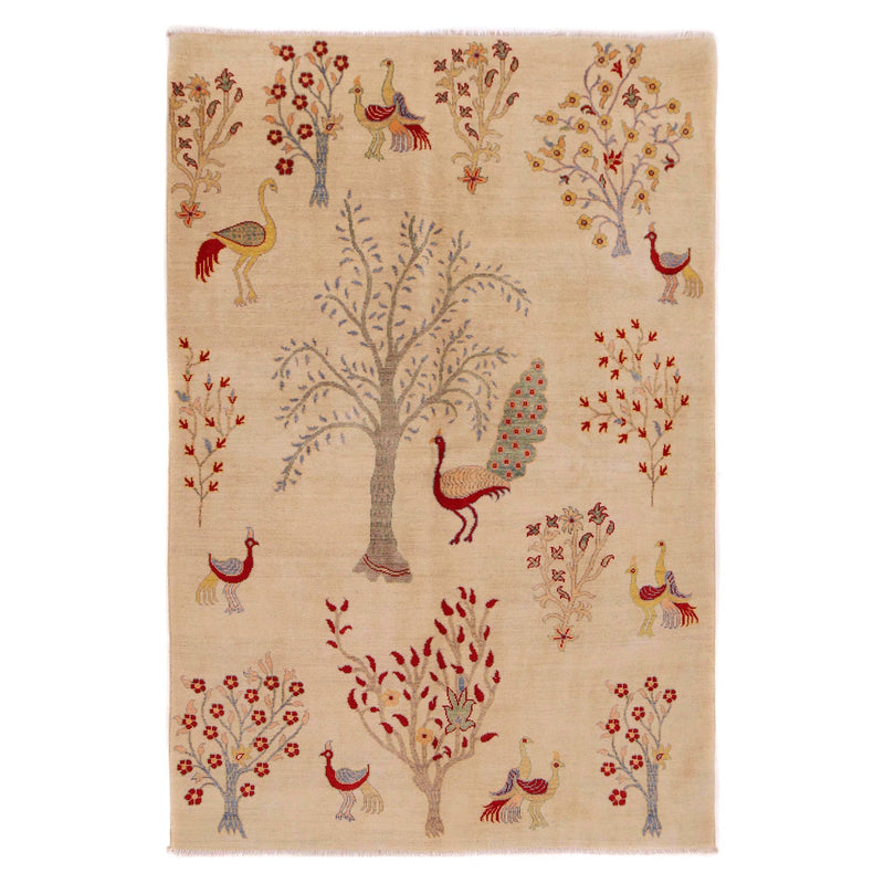 Hand-Knotted Tree of Life Carpet 5' 4" x 8' 1" (ft) - No. W34062