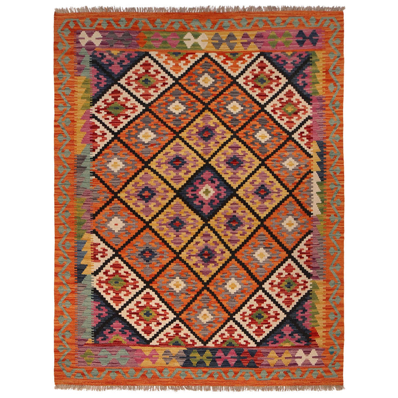 Handmade Vegetable Kilim 4' 11 x 6' 6 (ft) - No. W34757