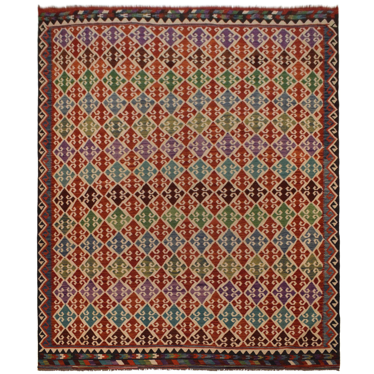 Handmade Vegetable Kilim 9' 11" x 13' 0" (ft) - No. W35577