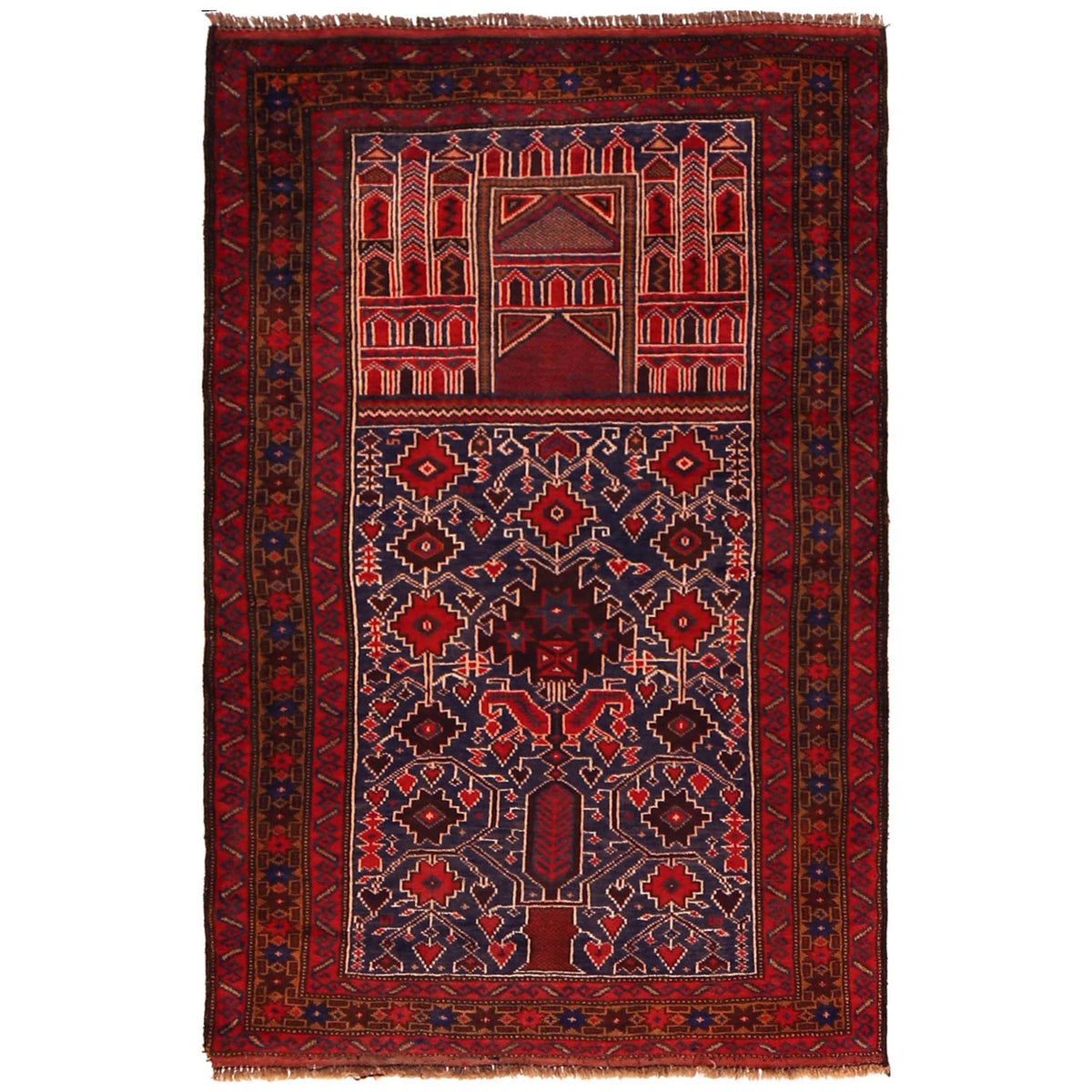 Islamic Prayer Rug 2' 11" x 4' 6" (ft) - No. W35909
