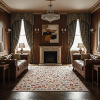 Mosaic Ember Grid Rug - Aladdinrugs