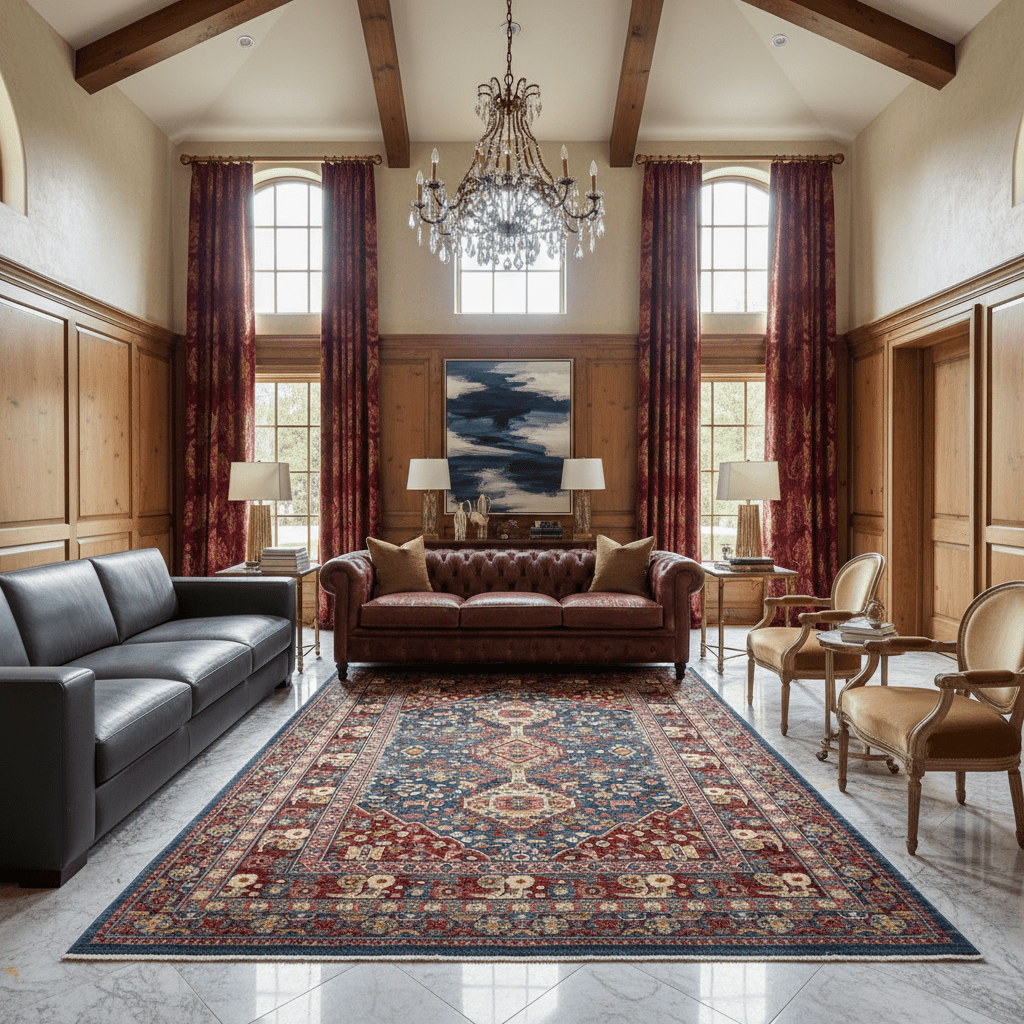 Teal Crown Medallion Rug - Aladdinrugs