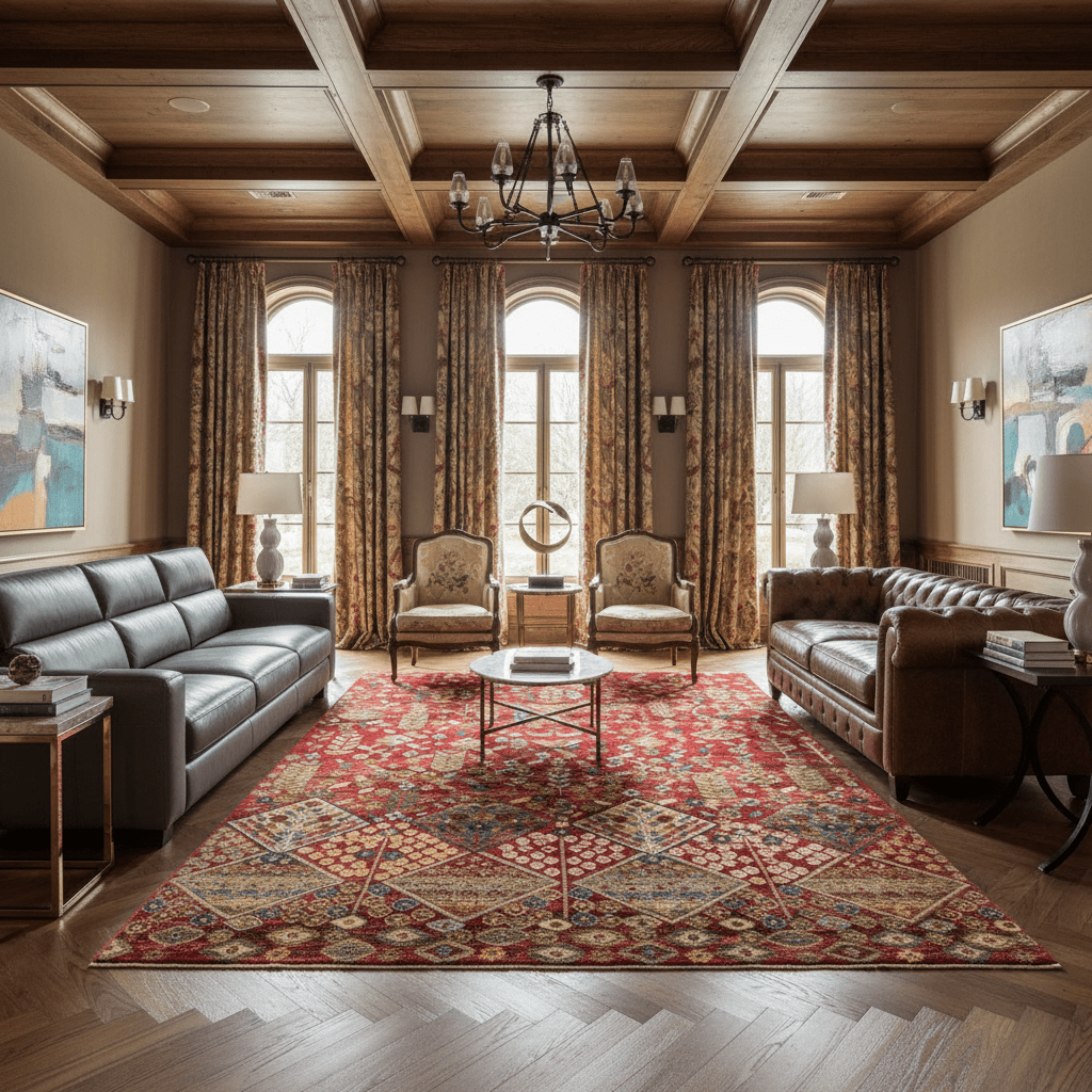 Red Canopy Motif Rug - Aladdinrugs