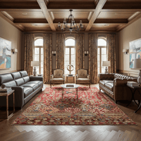 Red Canopy Motif Rug - Aladdinrugs