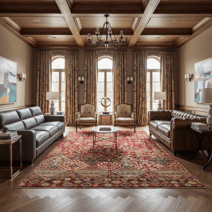 Red Canopy Motif Rug - Aladdinrugs