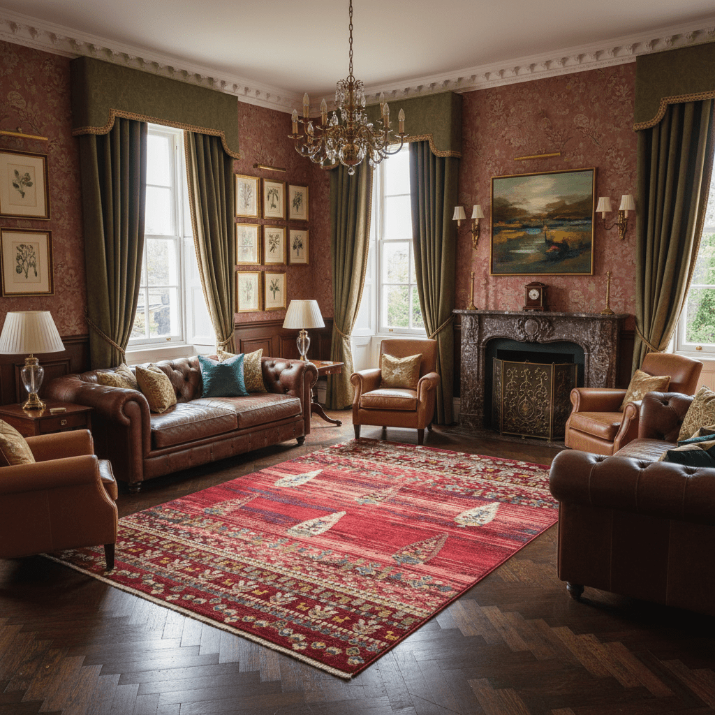 Crimson Grove Bands Rug - Aladdinrugs