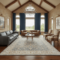 Serene Blue Arabesque Rug - Aladdinrugs