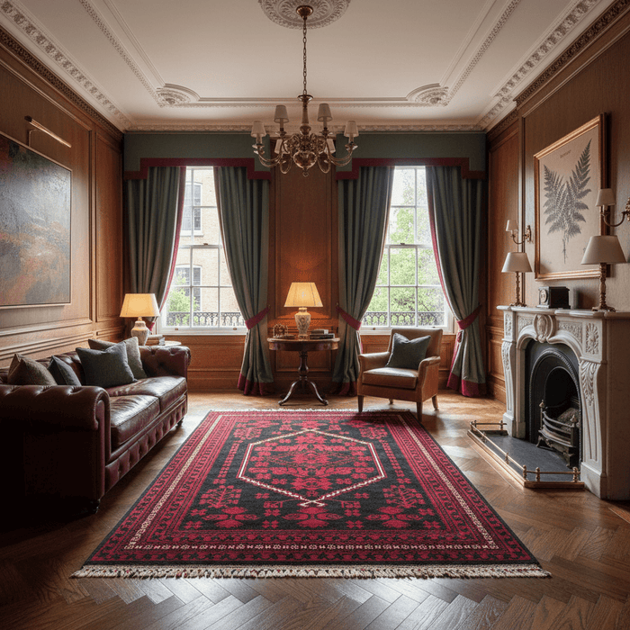 Midnight Anatolia Crest Rug - Aladdinrugs