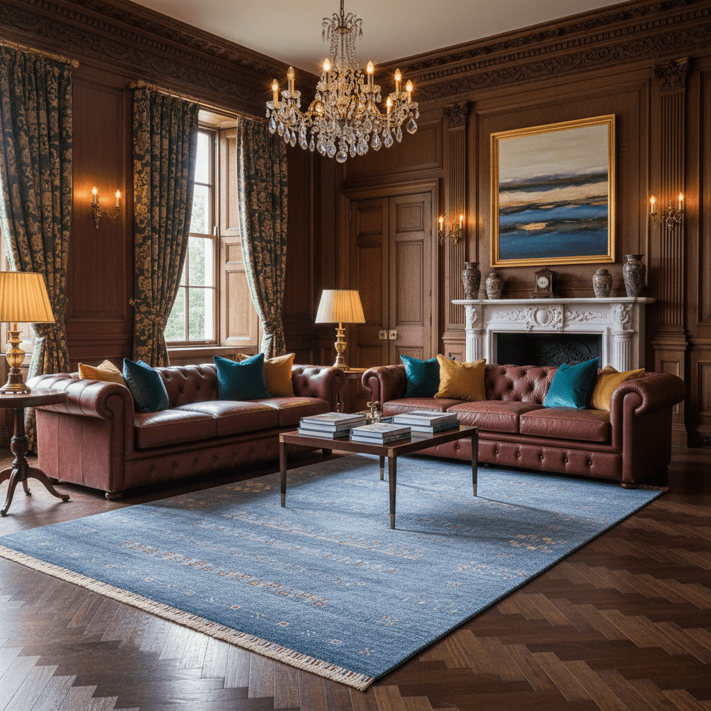 Blue Desert Glyphs Rug - Aladdinrugs