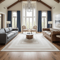 Ivory Depth Lines Rug - Aladdinrugs