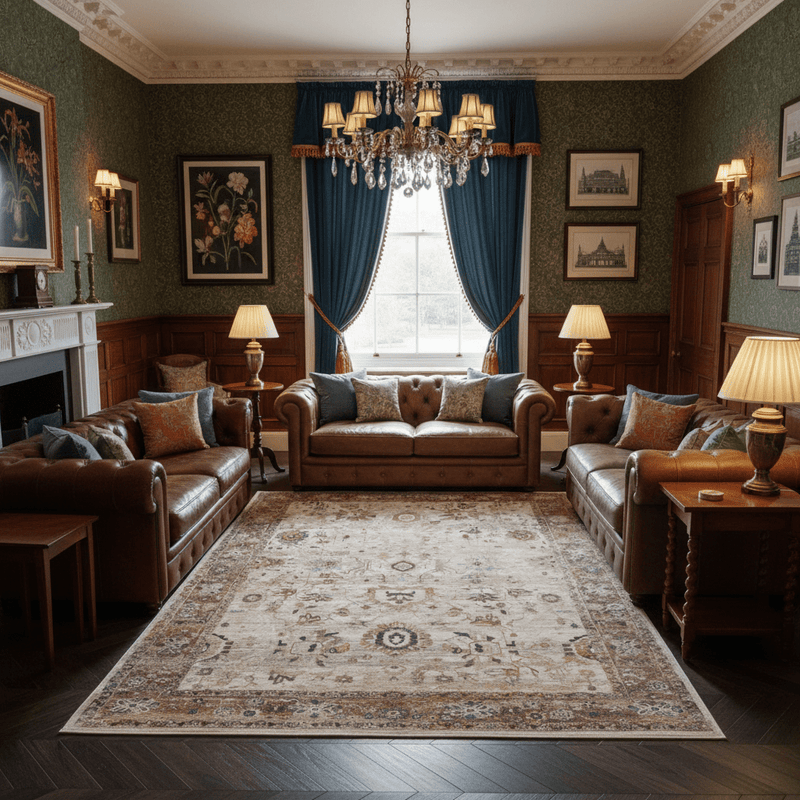 Antique Oushak Ivory Rug - Aladdinrugs