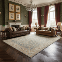 Serene Blue Arabesque Rug - Aladdinrugs