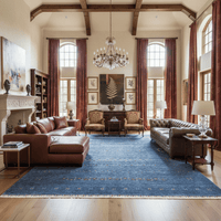 Blue Desert Glyphs Rug - Aladdinrugs