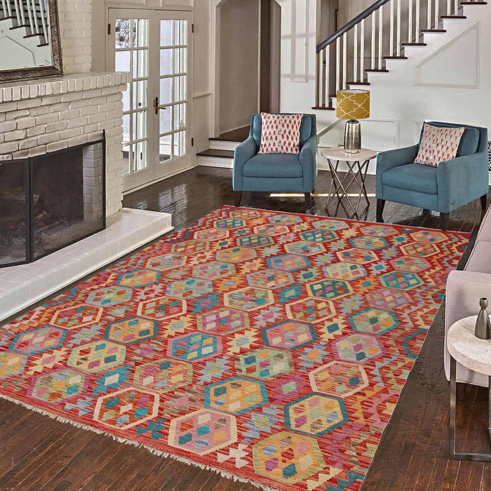 Handmade Vegetable Kilim 5' 10" x 7' 9" (ft) - No. Y31067