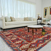 Handmade Vegetable Kilim 6' 5" x 8' 7" (ft) - No. Y35600