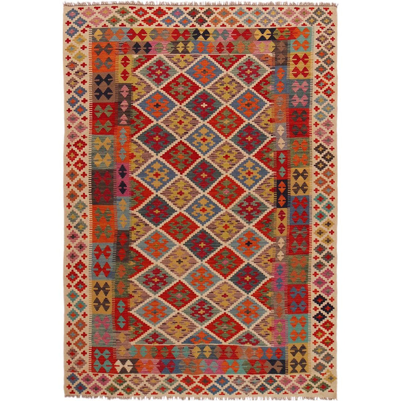 Handmade Vegetable Kilim 5' 11" x 8' 5" (ft) - No. Y35608