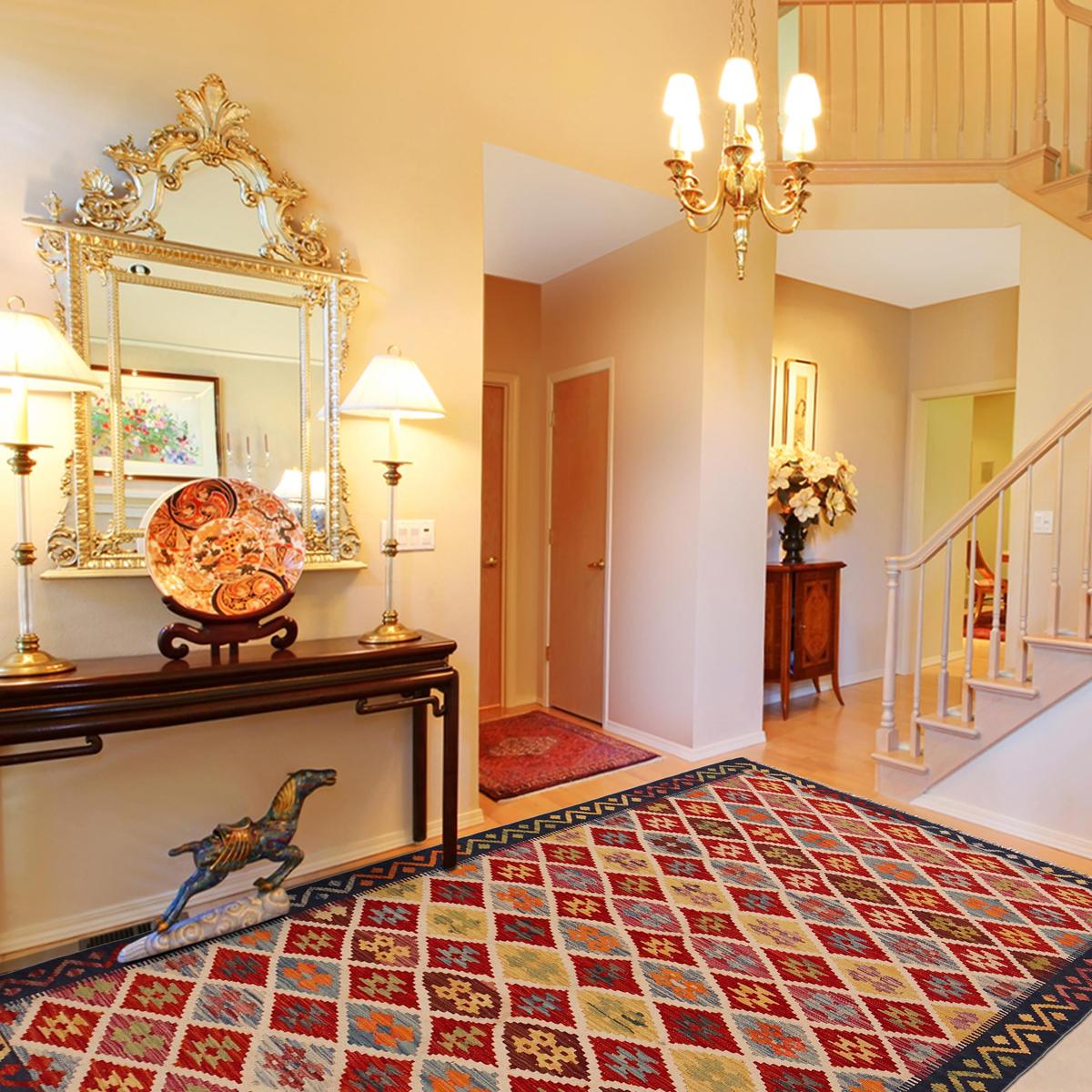 Handmade Vegetable Kilim 5' 1" x 8' 2" (ft) - No. Y35644