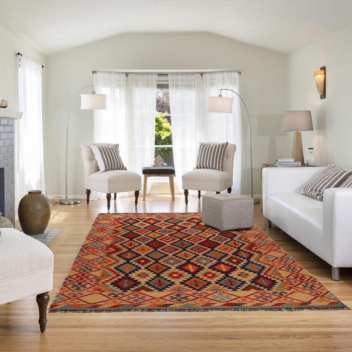 Handmade Vegetable Kilim 6' 9" x 10' 0" (ft) - No. Y35645